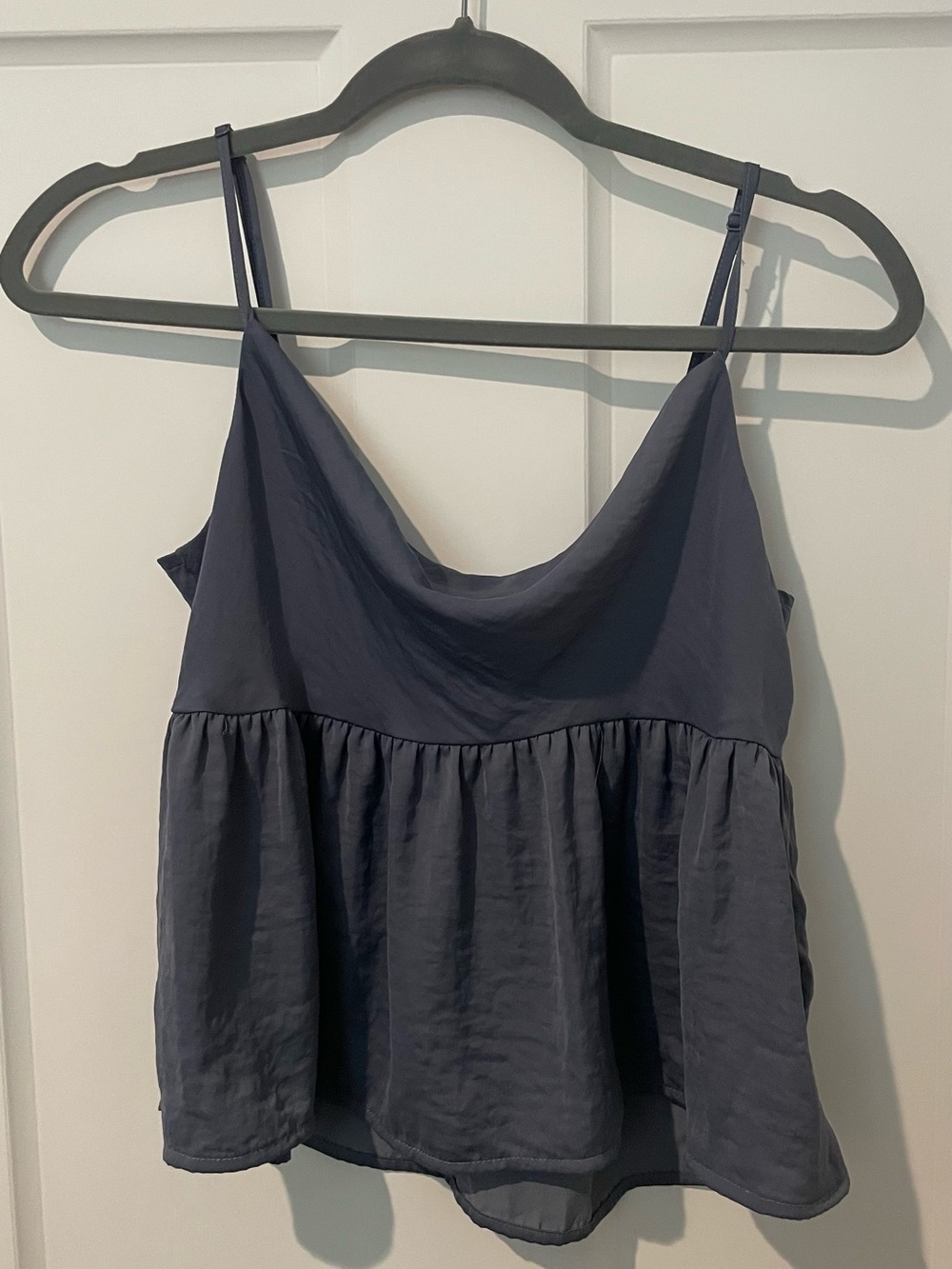 American Eagle Outfitters Navy Blue Spaghetti Strap Peplum Tank